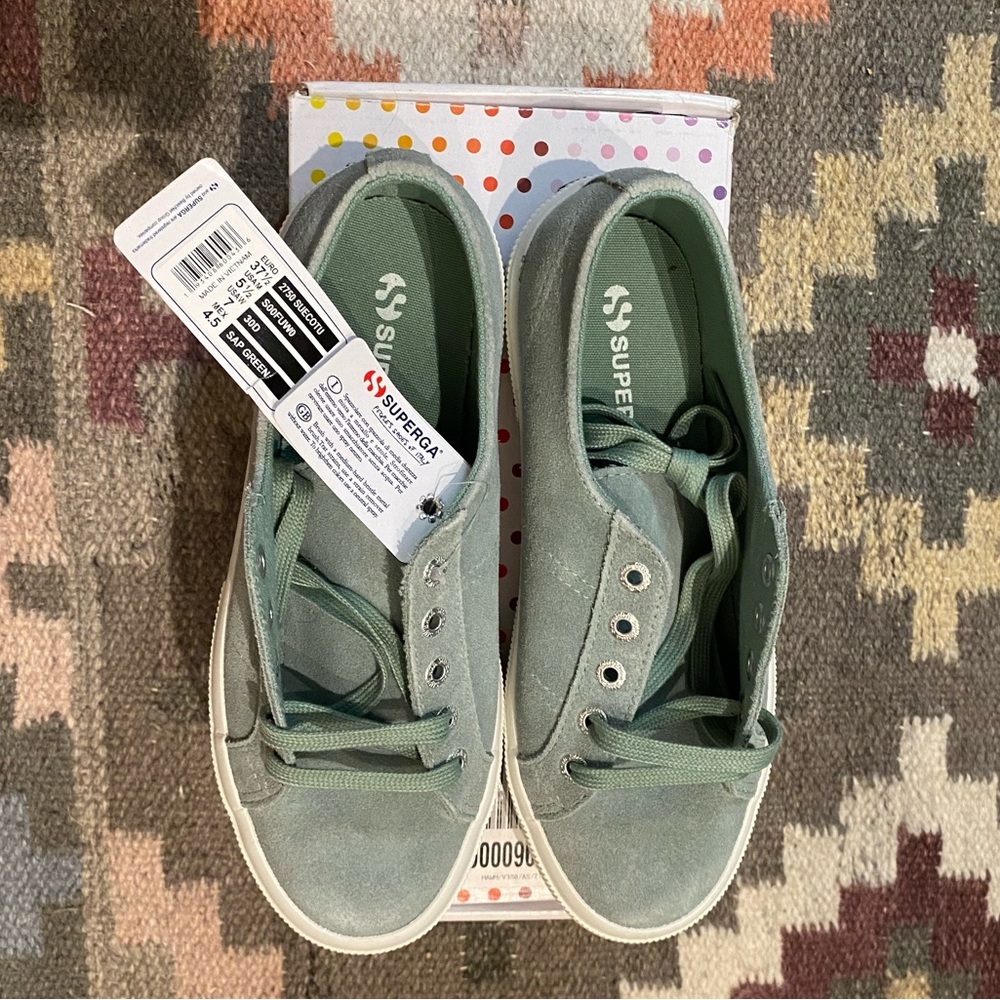 Superga | 2750 Cotu Classic Sage Suede Sneakers